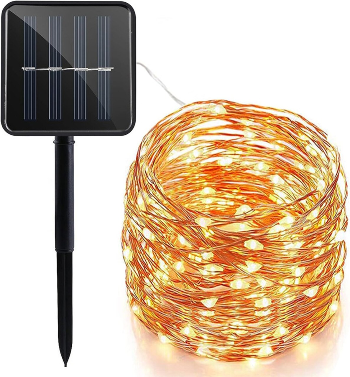 32ft 100 LED Solar Fairy Lights - Copper Wire Microdot String Lights - Eco-Friendly Solar-Powered Outdoor and Indoor Decorative Twinkle Lights for Gardens, Patios, and Parties